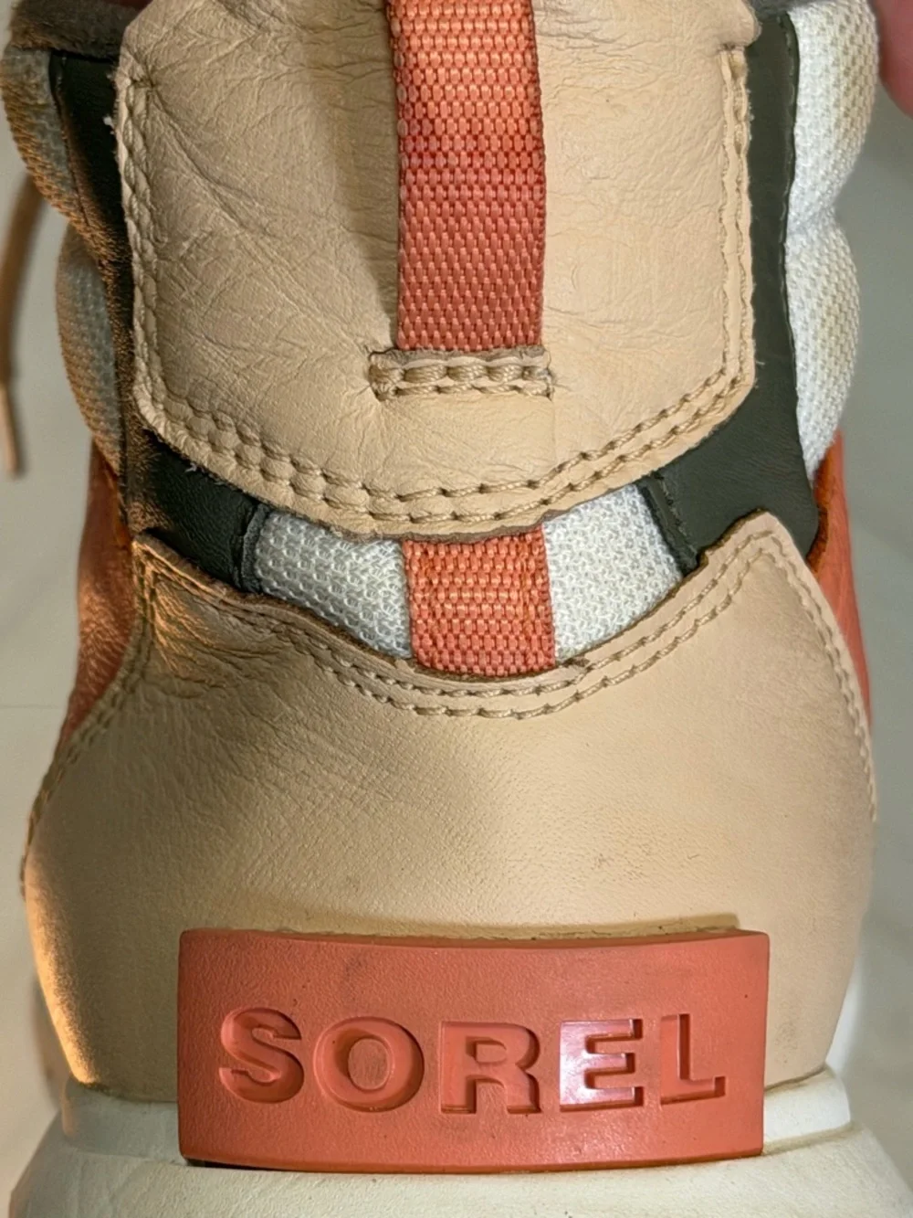 Sorel Women's Beige White Black and Coral High-Top Sneakers